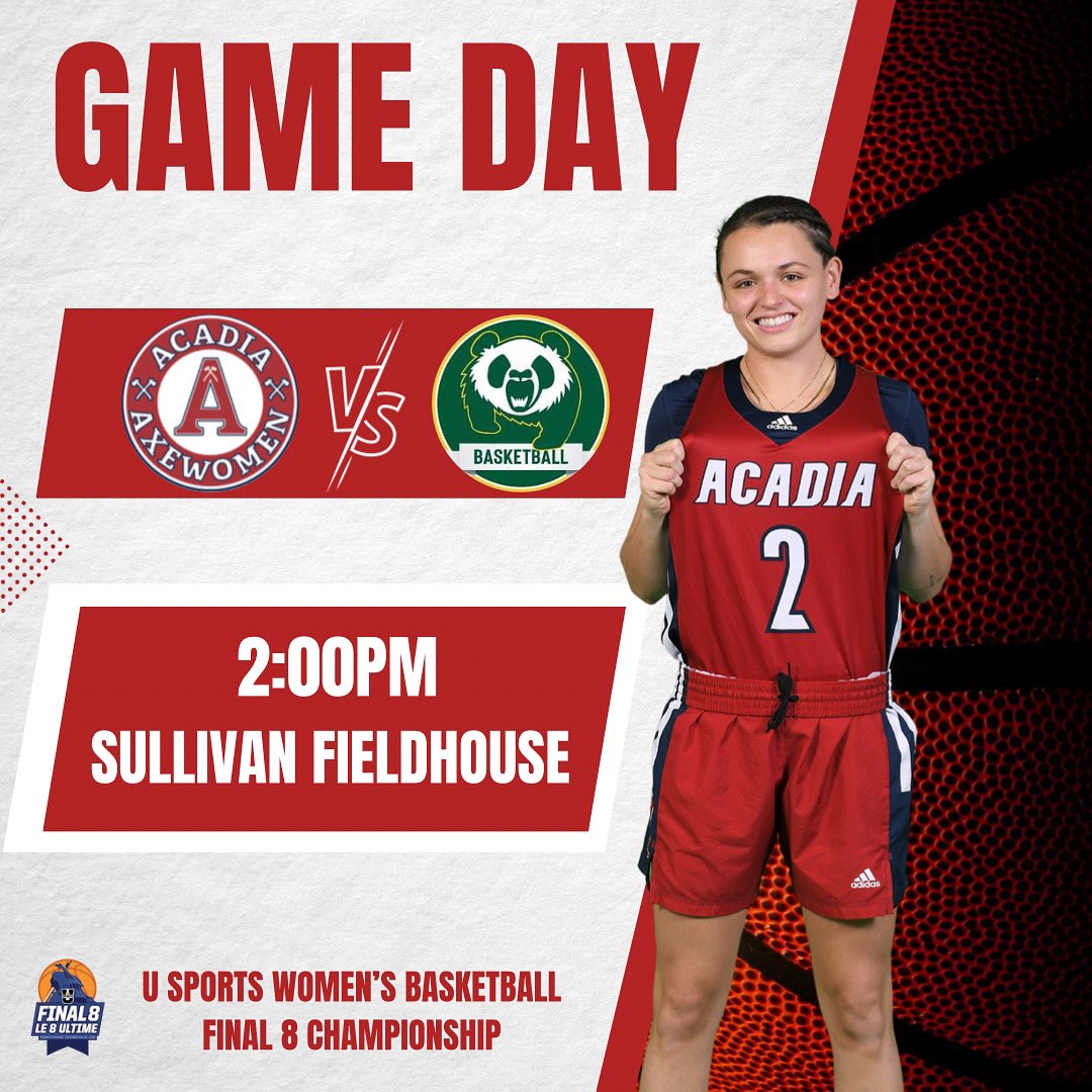 Axewomen Basketball (@axewomenbb) on Twitter photo You already know what day it is🤷♀️🏀
The Axewomen take on <a href="/pandasbball/">Pandas Basketball</a> this afternoon🅰️🪓
📍Sullivan Fieldhouse - Sydney, NS
⏰2:00pm
🆚 <a href="/pandasbball/">Pandas Basketball</a>
📺CBC GEM app *or* cbcsports.ca
👀Look out for updates on our story!
<a href="/AcadiaAthletics/">Acadia Athletics</a> You already know what day it is🤷♀️🏀
The Axewomen take on <a href="/pandasbball/">Pandas Basketball</a> this afternoon🅰️🪓
📍Sullivan Fieldhouse - Sydney, NS
⏰2:00pm
🆚 <a href="/pandasbball/">Pandas Basketball</a>
📺CBC GEM app *or* cbcsports.ca
👀Look out for updates on our story!
<a href="/AcadiaAthletics/">Acadia Athletics</a>