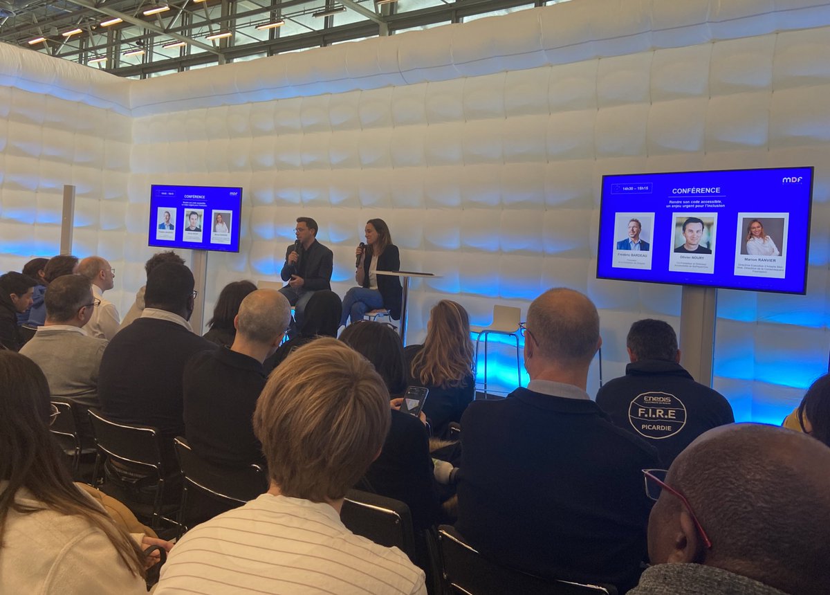 [#MDF2023] Conférence : rendre son code accessible, un enjeu pour l’inclusion

Le saviez-vous ? 90% des sites webs ne sont pas accessibles 🤯

Les enjeux de demain :
✅ Sensibiliser les équipes et le top management
✅ Former les devs sur l’accessibilité
✅ Auditer son site