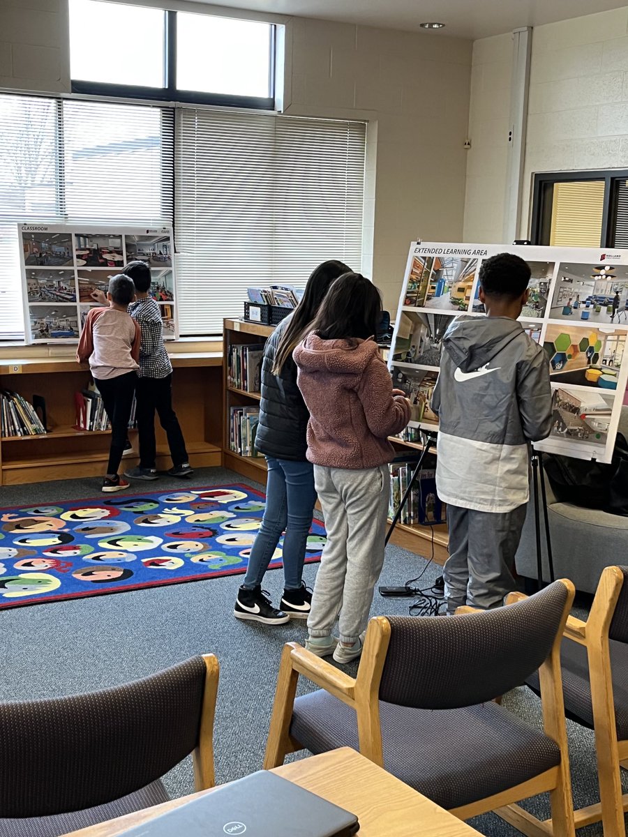 Students putting green dots on things they like and red dots on what they don’t like.  The planning process has begun.  #studentinput #excitingfuture