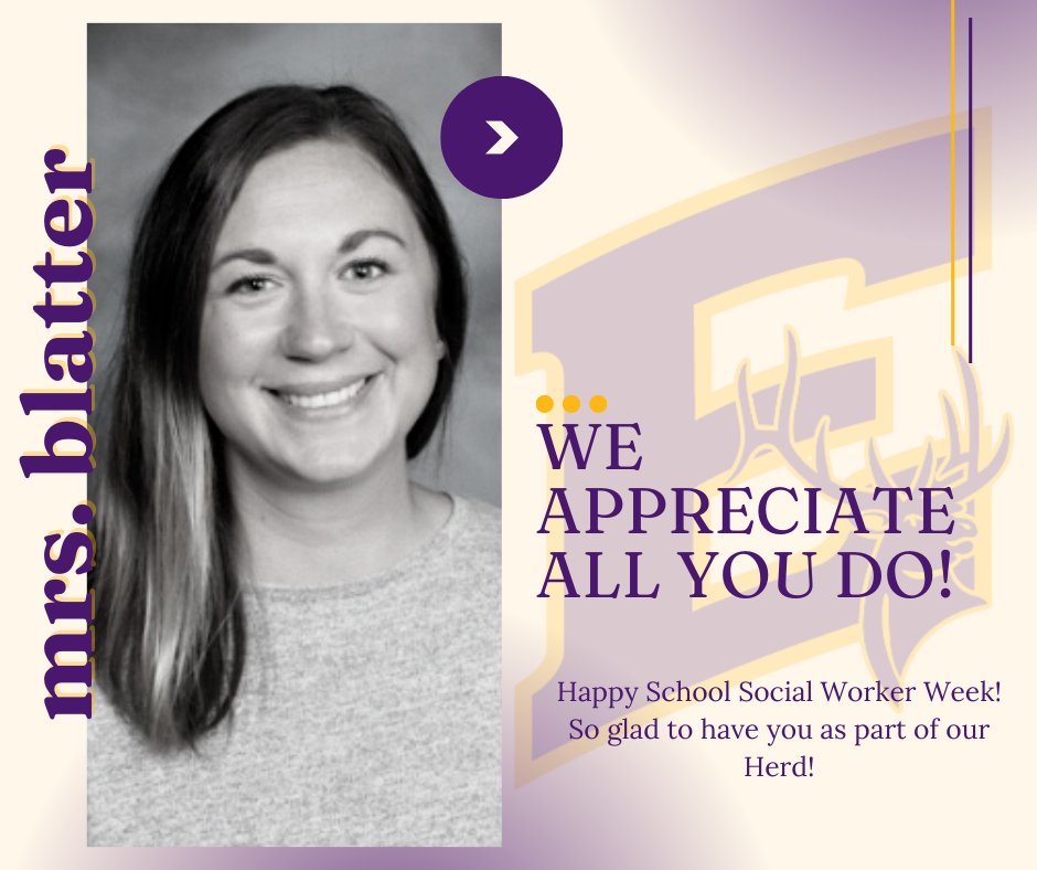ElmerElk's tweet image. It&apos;s School Social Worker Week! Help us celebrate our amazing Social Worker, Mrs. Blatter for all the hard work she does for the staff and students at EAHS! #goelks