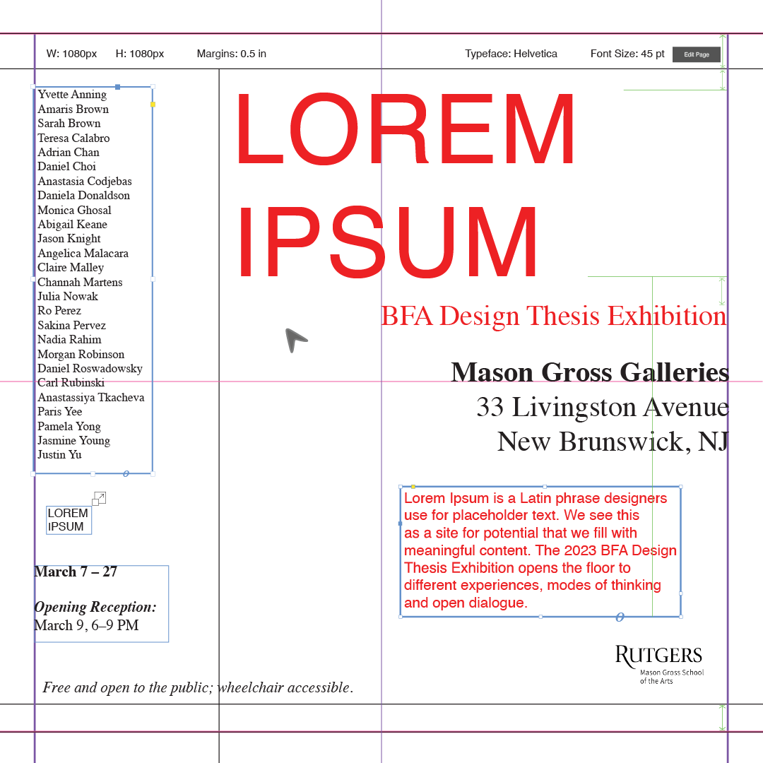 MasonGross's tweet image. #SupportLocalArt: Stop by 6–9 tonight for a free reception to open our Design Thesis Exhibition at 33 Livingston Ave., CAC, featuring work by both grads and undergrads--interactive installations, a poster series on language and identity, and more. masongross.rutgers.edu/calendar-event…