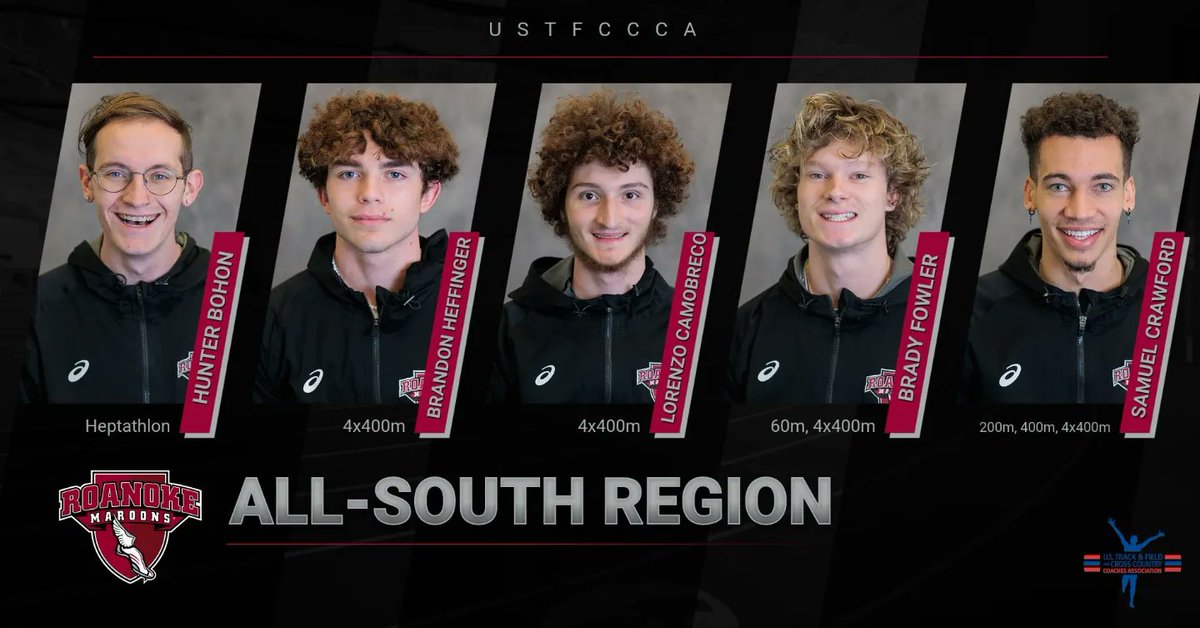 Roanoke_TFXC's tweet image. Congratulations to our 2023 Indoor @ustfccca All-South Region selections! 

This season we had 13 student-athletes earn 17 All-Region honors!

#letsgonoke #togetherasone