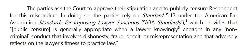 The65Project's tweet image. Looks like you are lying again.

This is from the order disciplining you. You stipulated to this and agreed you had &quot;a selfish motive and she engaged in a pattern of misconduct&quot;.