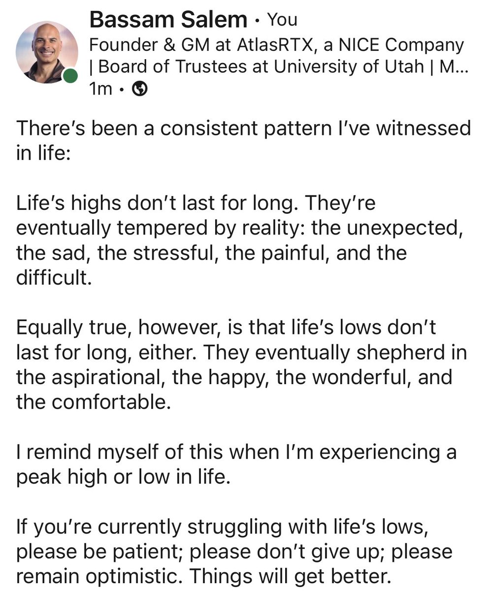 There’s been a consistent pattern I’ve witnessed in life.