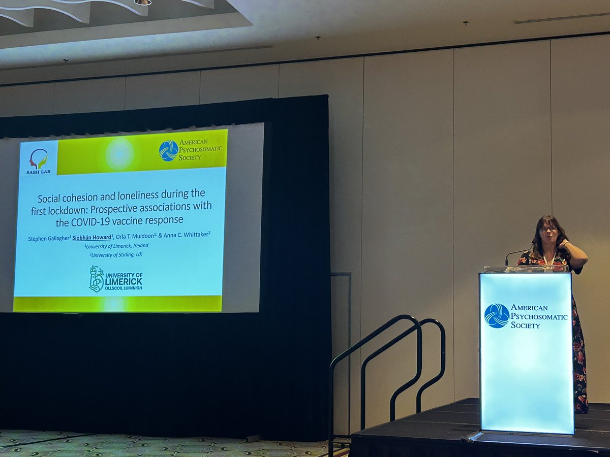 Kimberly Dienes (@kimberlydienes) on Twitter photo Dr Siobhán Howard <a href="/Siobhan_Howard/">Siobhán Howard</a> (<a href="/UL/">University Of Limerick</a>) used the Understanding Society data to show that people with higher social cohesion had a higher vaccination response mediated by loneliness @connectAPS #aps2023puertorico Dr Siobhán Howard <a href="/Siobhan_Howard/">Siobhán Howard</a> (<a href="/UL/">University Of Limerick</a>) used the Understanding Society data to show that people with higher social cohesion had a higher vaccination response mediated by loneliness @connectAPS #aps2023puertorico