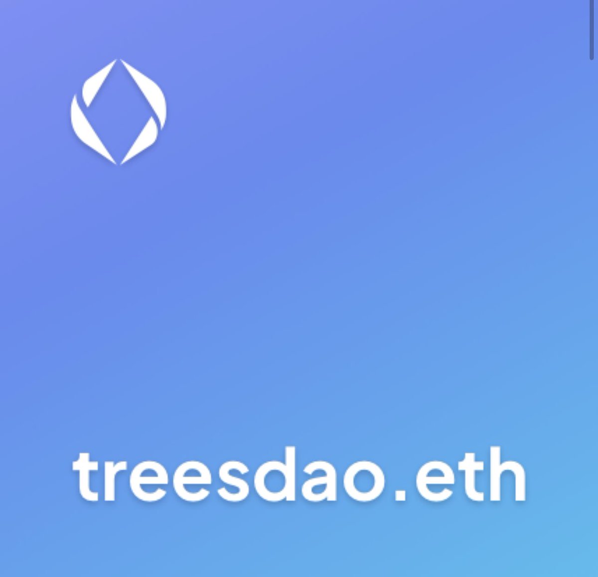 help us save the world 

Treesdao.eth  10 Eth <a href="/ensdomains/">ens.eth</a> <a href="/opensea/">OpenSea</a> 

opensea.io/assets/ethereu…

#ens #ensdomains #NFT #OpenSeaNFT