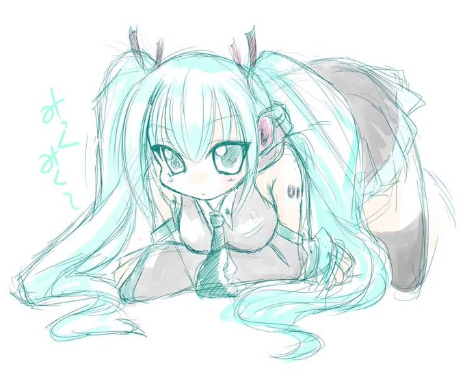 #ミクの日 
#いともたやすく再掲されるえげつない古さの絵 