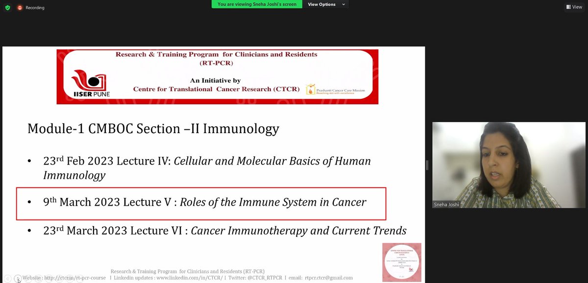 CTCR_RTPCR's tweet photo. Immunosurveillance & Immunoediting
#RTPCRcourse Live Now!
Register here - https://t.co/9mlLJigwqi
#PCCM #IISERPune
#translationalresearch #cancerimmunology #immunology #clinicianscientist #RTPCRcourse #basicbiologyforclinicians #immunotherapy #training #research https://t.co/RKk3zIjH2M