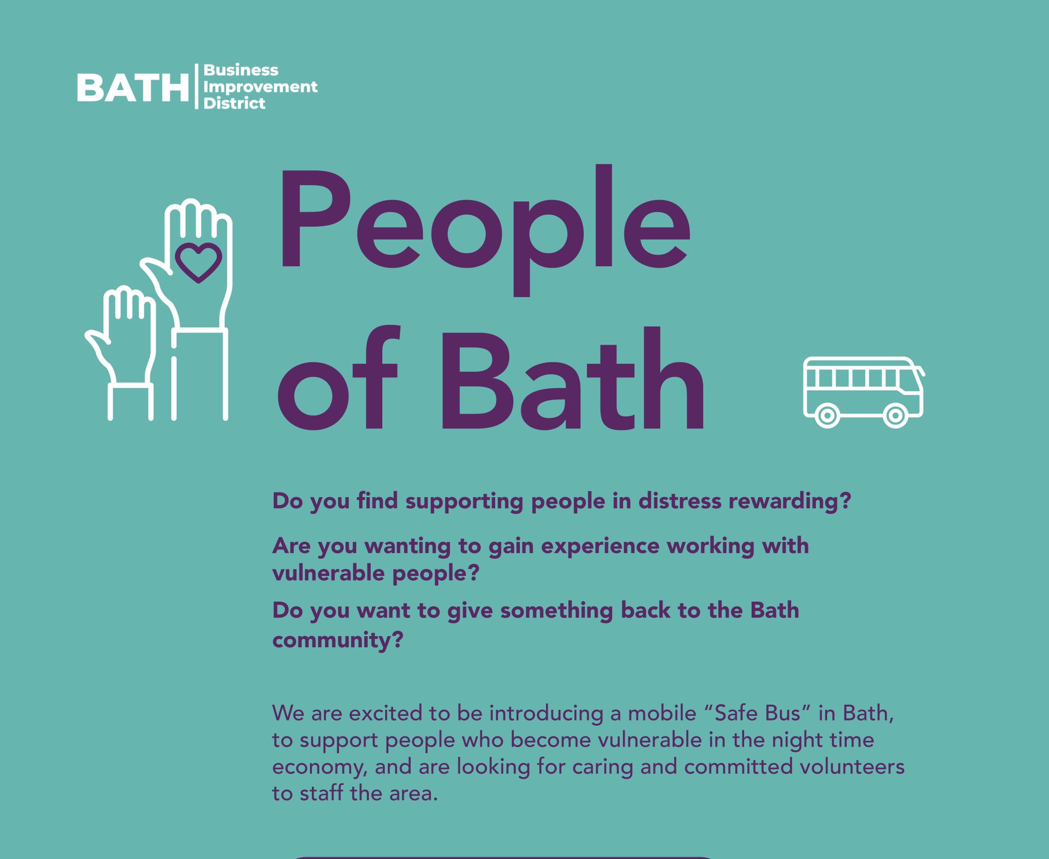 Bath Safe Bus on Twitter "Volunteers Wanted!! 🙋‍♂️🙋‍♀️ We are looking