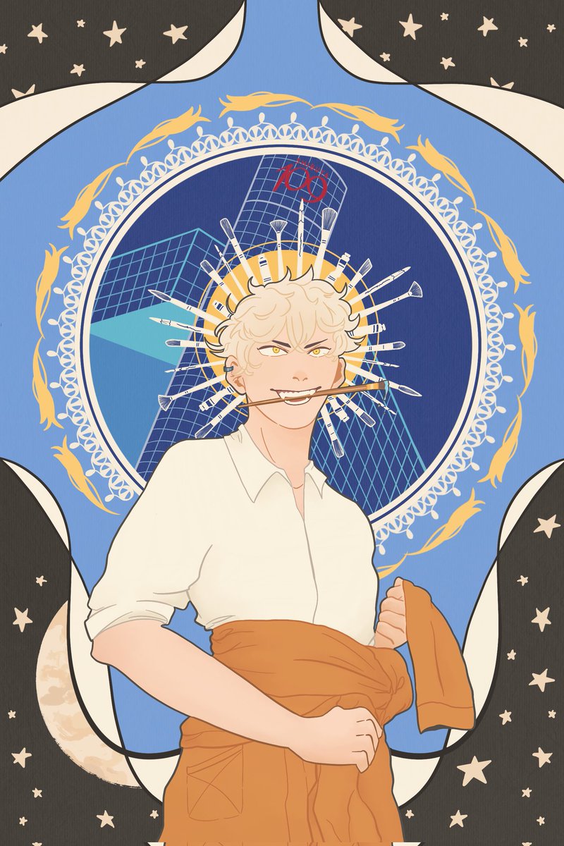 sunonseng's tweet image. it's my dp :DD 

a piece of blue period fanart i made for a school project over a yr ago 💀