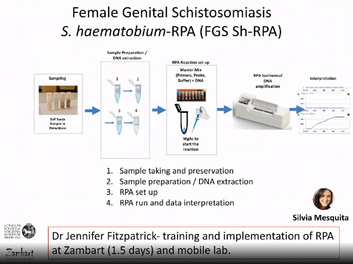How do RPA assays support #FGSchisto #Diagnostics? Female Genital #Schisto can be difficult to diagnose, so molecular diagnostics is important. Working w @ZambartResearch, @schistoresearch & team used lavage & swabs (inc @SchistaStudy self-testing) to develop their test.