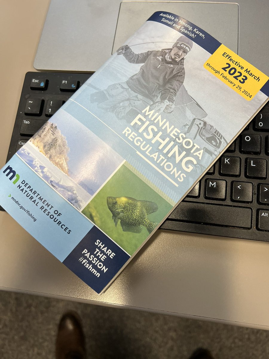 Hot off the presses!! 

2023 Minnesota Fishing Regs. Also available in Hmong, Spanish, Karen, and Somali. 

🎣 #LetsFish #fishmn #onlyinmn