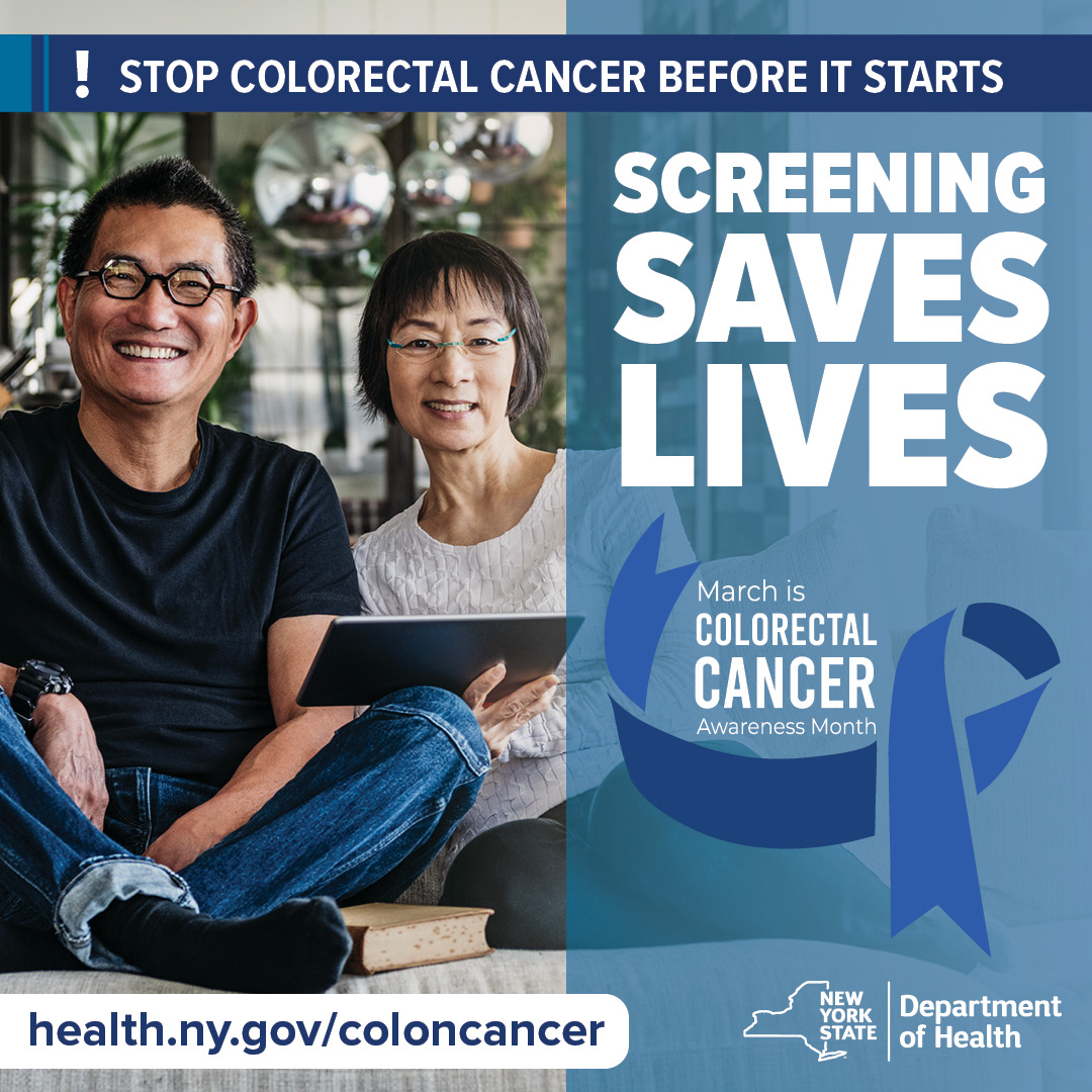HealthNYGov's tweet image. You have enough to worry about these days. You don't need to add colorectal cancer to the list. On-time screening tests can find polyps before they turn into cancer. Talk to your doctor and schedule a colorectal cancer screening test. health.ny.gov/coloncancer