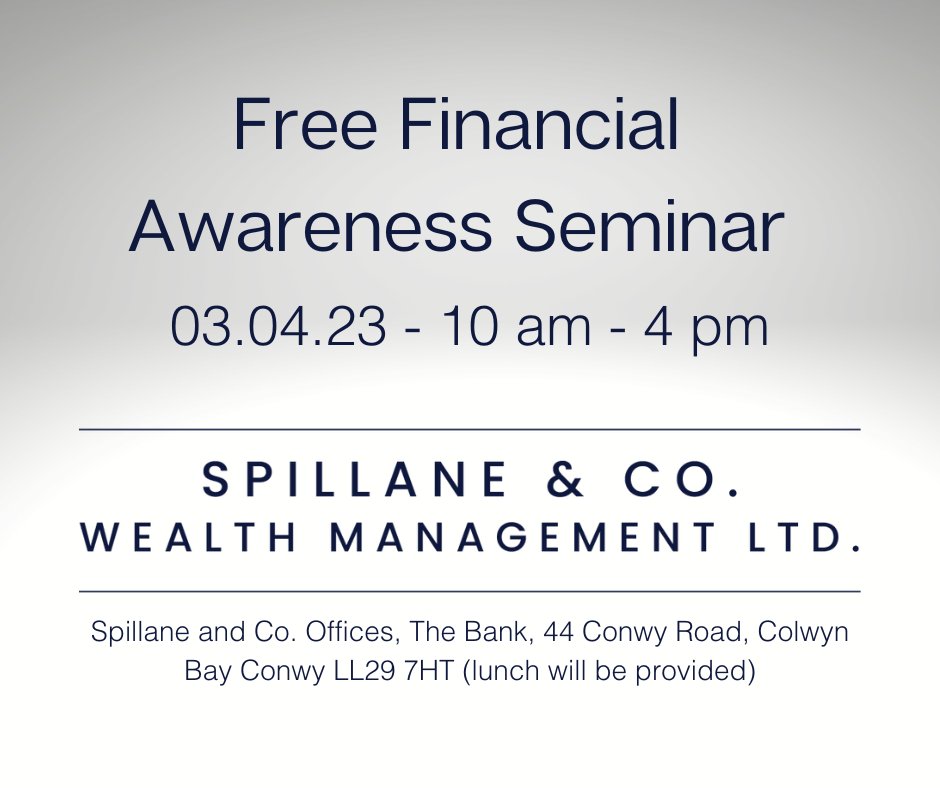 Following their success in 2022, Spillane &amp; Co. will be offering another free financial awareness seminar in April.
Register your interest by emailing deborah.nettleton@gonorthwales.org.uk.