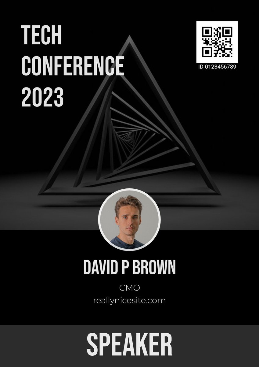 New template: a conference badge.

It makes use of the new QR code feature!