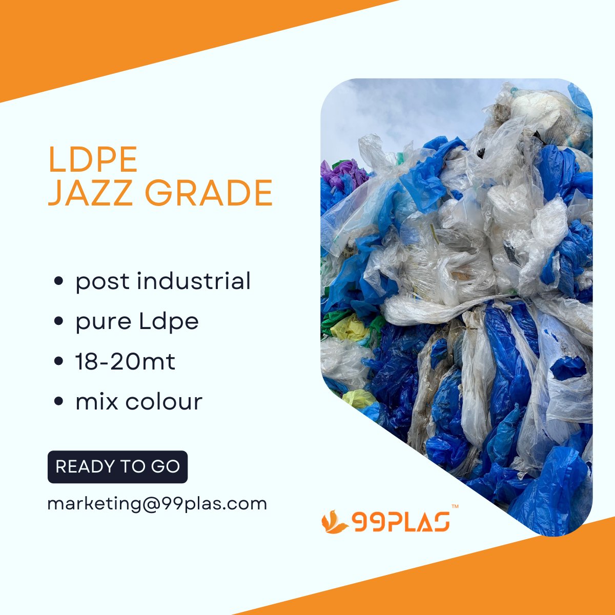 99Plas's tweet photo. LDPE Jazz Films from the UK. Email me your price offers at marketing@99plas.com or Whatsapp me at +44 7591208492
#LDPE #Jazzfilms #ldpejazzfilms #recycling #plasticrecycling https://t.co/RWJy0GZbRX