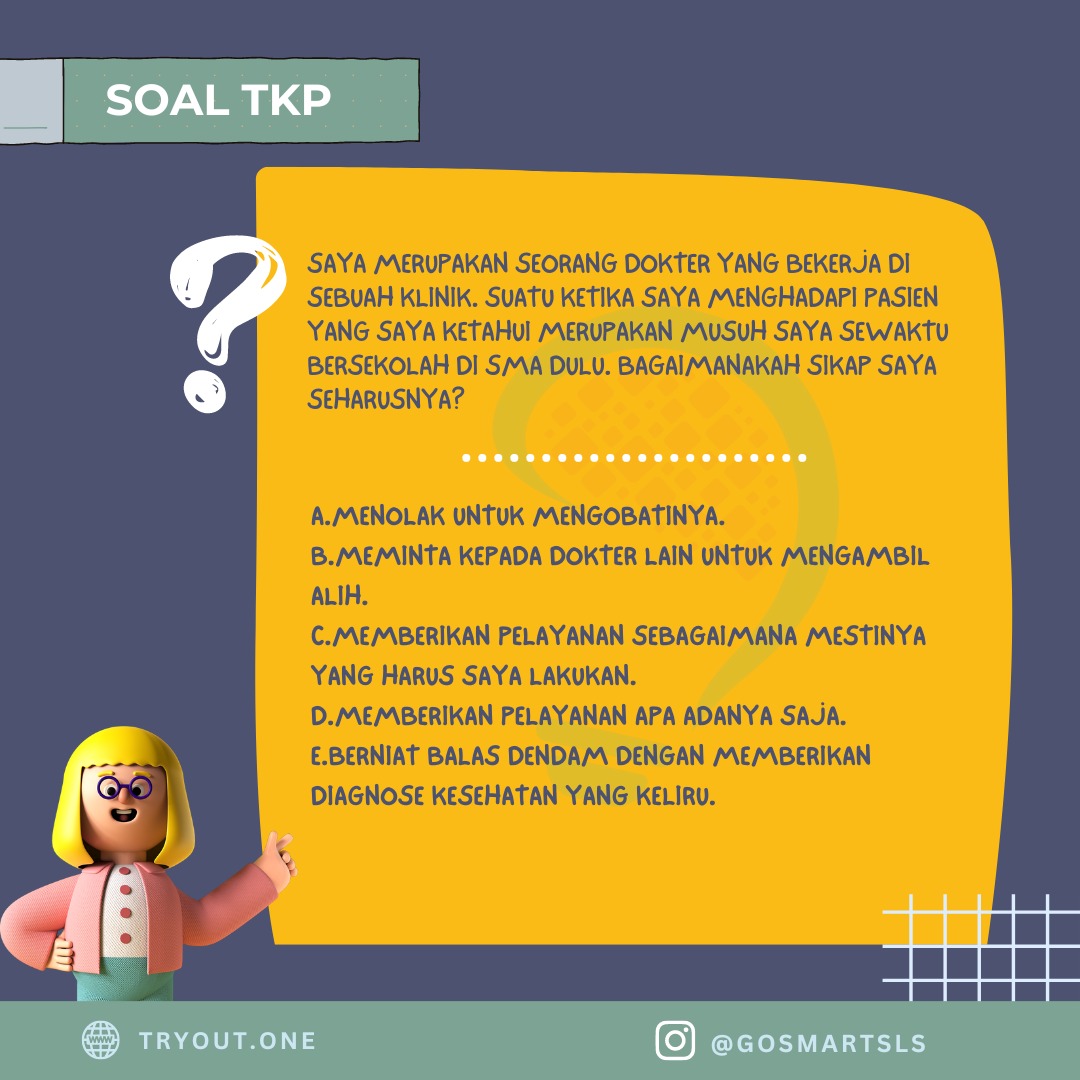 immermanalu's tweet photo. Soal #tkp
Konsisten berlatih soal yah..
.
.
Ayo latihan dan tryout terupdate, cek kak di https://t.co/5pW6LxbjAe
Semangat!

#soal #tryout #skdcpns #cpns #cpns2023 #seleksicpns #tryoutcpns #soalskdcpns https://t.co/c9g2Lt3umS