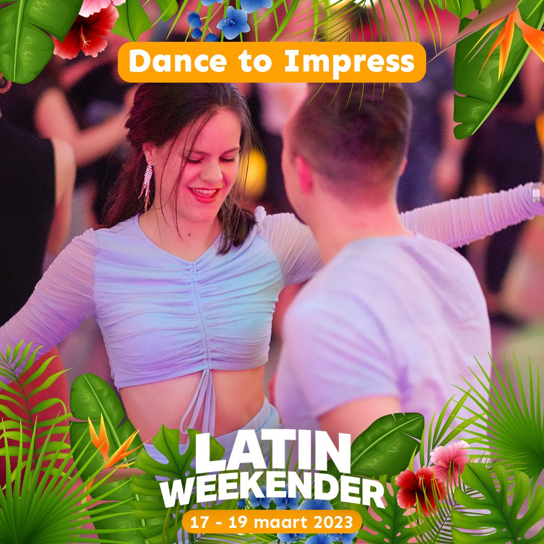 LatinWeekender's tweet image. On Saturday night we Dance to Impress! 💃🕺  Wij dagen jullie uit om je danskunsten te tonen en in de spotlights te staan ✨🤩  Alleen, samen of met een groep (max 4 personen) 👯‍♂🎵 Meer verklappen we nog niet 🤫 We zien jullie daar!

#latinweekender #salsa #bachata #kizomba