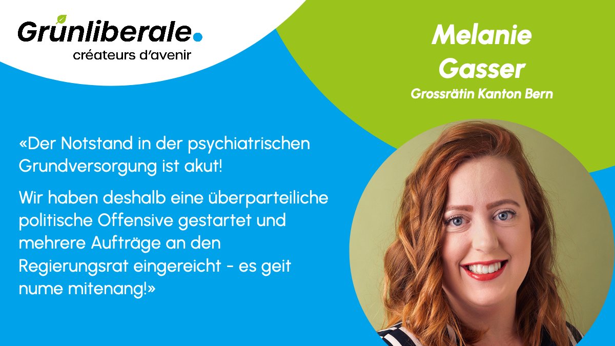 Die Versorgungskrise in der psychiatrischen Grundversorgung ist auch im Kanton Bern akut und weitreichend. 

Dieser begegnet jetzt eine breit abgestützte überparteiliche Gruppe von Grossrätinnen und Grossräten mit drei dringlichen Motionen. 

MM: bit.ly/41XEnEC