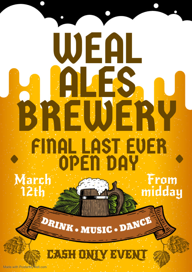 3 days to go till our last EVER open day. Hope to see as many of you as possible #wealales #realale #craftbeer #partytime
