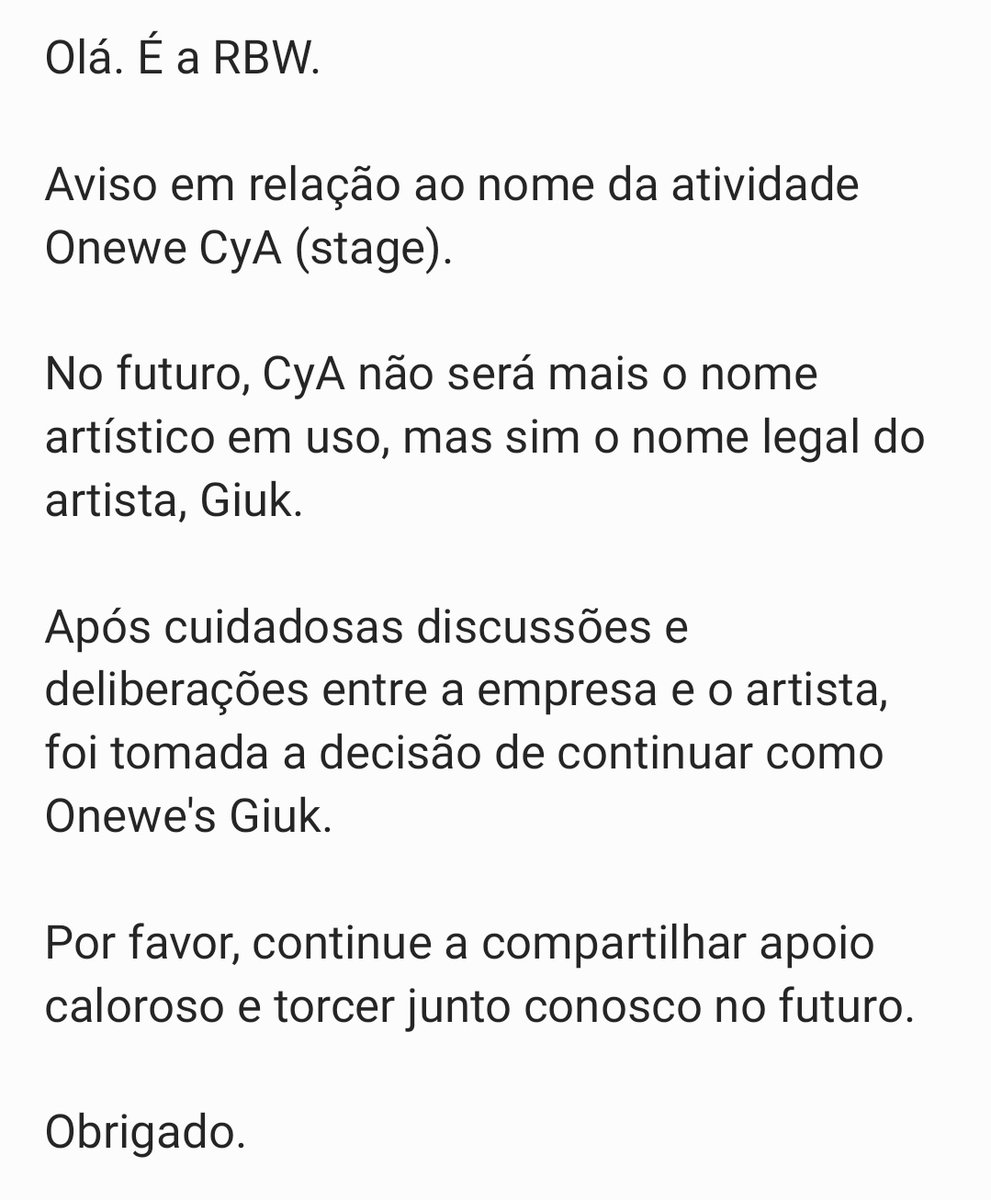 OneweBR's tweet photo. [#ONEWE] FANCAFE

Informações sobre a alteração do nome da atividade CyA.

#CYA #키아 #GIUK #ONEWE #원위 #WEVE #위브 https://t.co/P54CHVk1mp