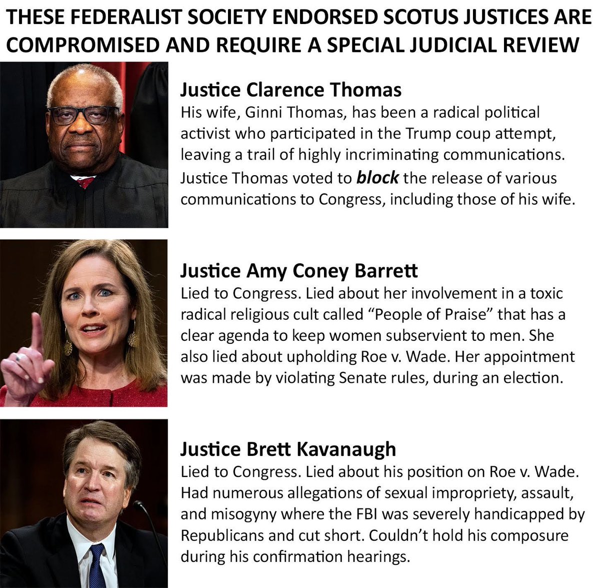 The decision to over turn Roe v. Wade by these 'compromised' justices should NOT STAND!
#TheyAllLied