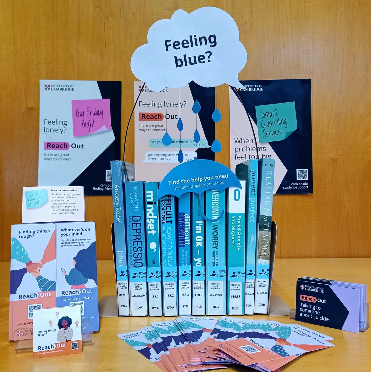 1/2 This University Mental Health Day, we're highlighting our new wellbeing collection alongside the University's #ReachOutCambridge campaign. 
#HughesHall #unimentalhealthday