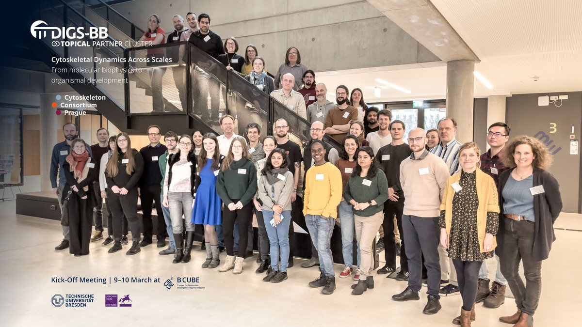 Yes, it's happening! The kickoff of our 1st #TPC on #CytoskeletalDynamicsAcrossScales is taking place <a href="/BCUBE_TUDresden/">B CUBE - Center for Molecular Bioengineering</a>. Here a picture of the network of researchers from <a href="/digsbb/">DIGS-BB</a> <a href="/mpicbg/">MPI-CBG Dresden</a> and #CytoskeletonConsorciumPrague participating.
<a href="/IBT_CAS/">Institute of Biotechnology</a> <a href="/imgprague/">Institute of Molecular Genetics</a> <a href="/tudresden_de/">TU Dresden</a> <a href="/PoLDresden/">Physics of Life Dresden</a>