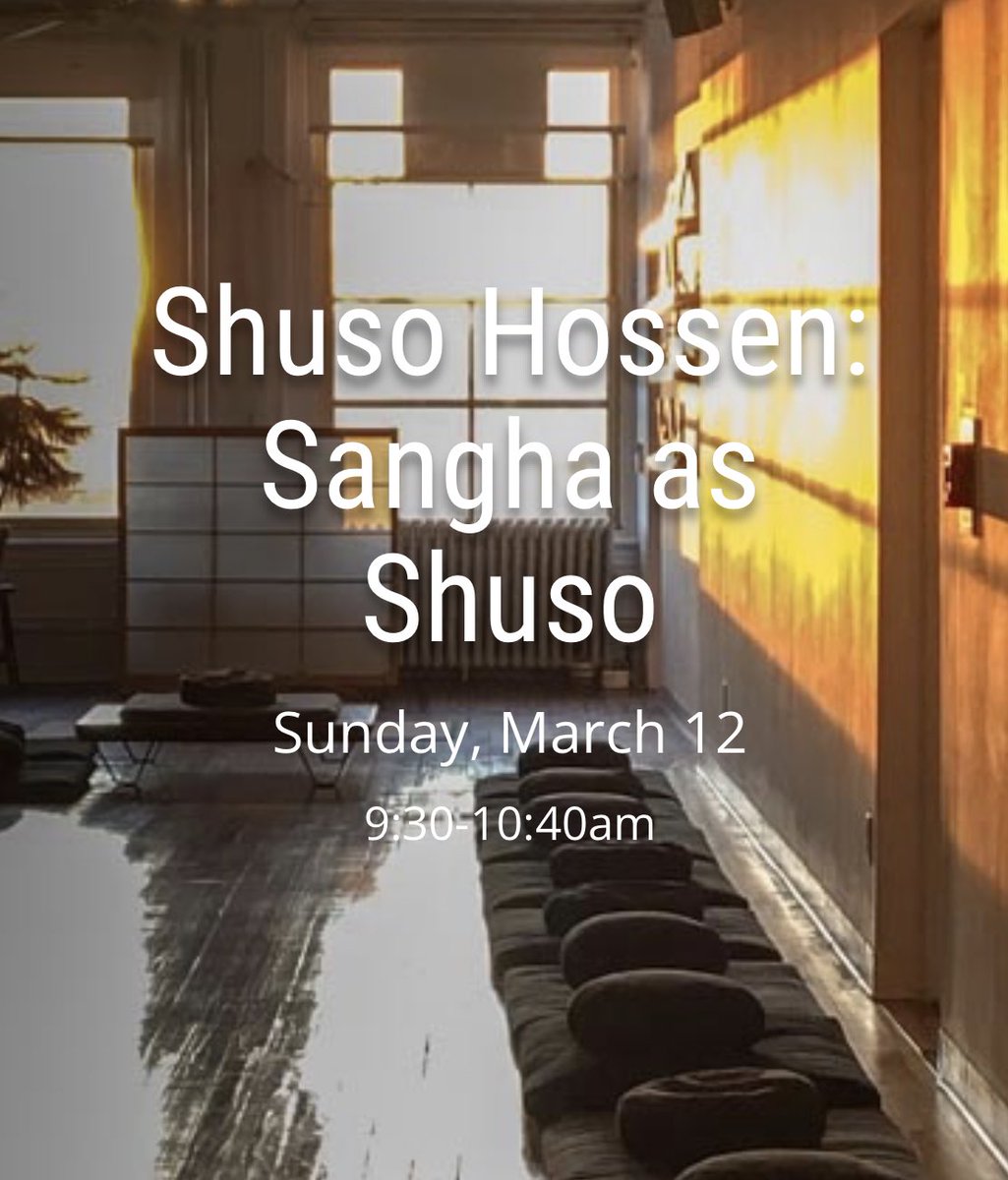 Shuso Hossen is a joyous celebration concluding the intensive period of Ango. Normally the Shuso gives a talk and takes questions.This time we’ll have the sangha itself engage in Dharma Dialogue following a talk given by Shinryu Roshi. 3-12, 9:30 AM. villagezendo.org/events/shuso-h…