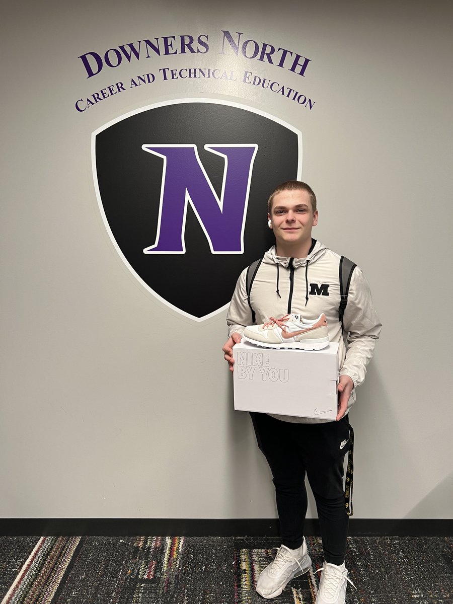Congratulations to the Winners of the Fall'22 Sports &amp; Entertainment Marketing Nike Shoe Project! Jack Brindl created 'The Internationalist' and won best shoe! Jarett Henriquez was the lucky student winner who voted on his favorite shoe and was selected randomly to win that pair!