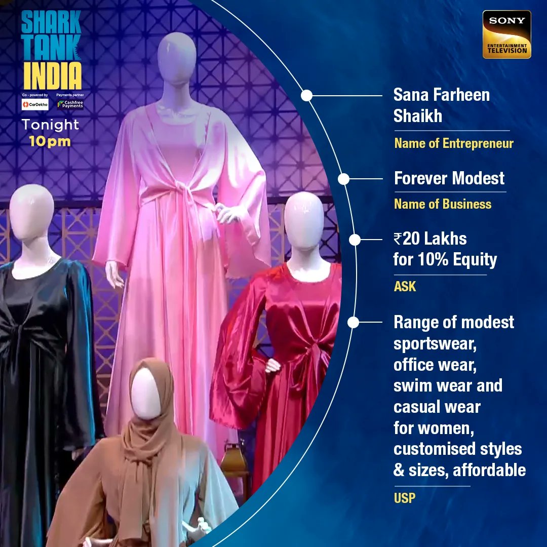 SonyTV's tweet photo. #ForeverModest, #Sahayatha, #WickedGud, and #Maisha which pitch will interest the Sharks and end up with a deal?
Don't forget to tune into #SharkTankIndia Season 2, tonight at 10 pm on Sony Entertainment Television & Sony LIV. https://t.co/Qj8pDbYiPi