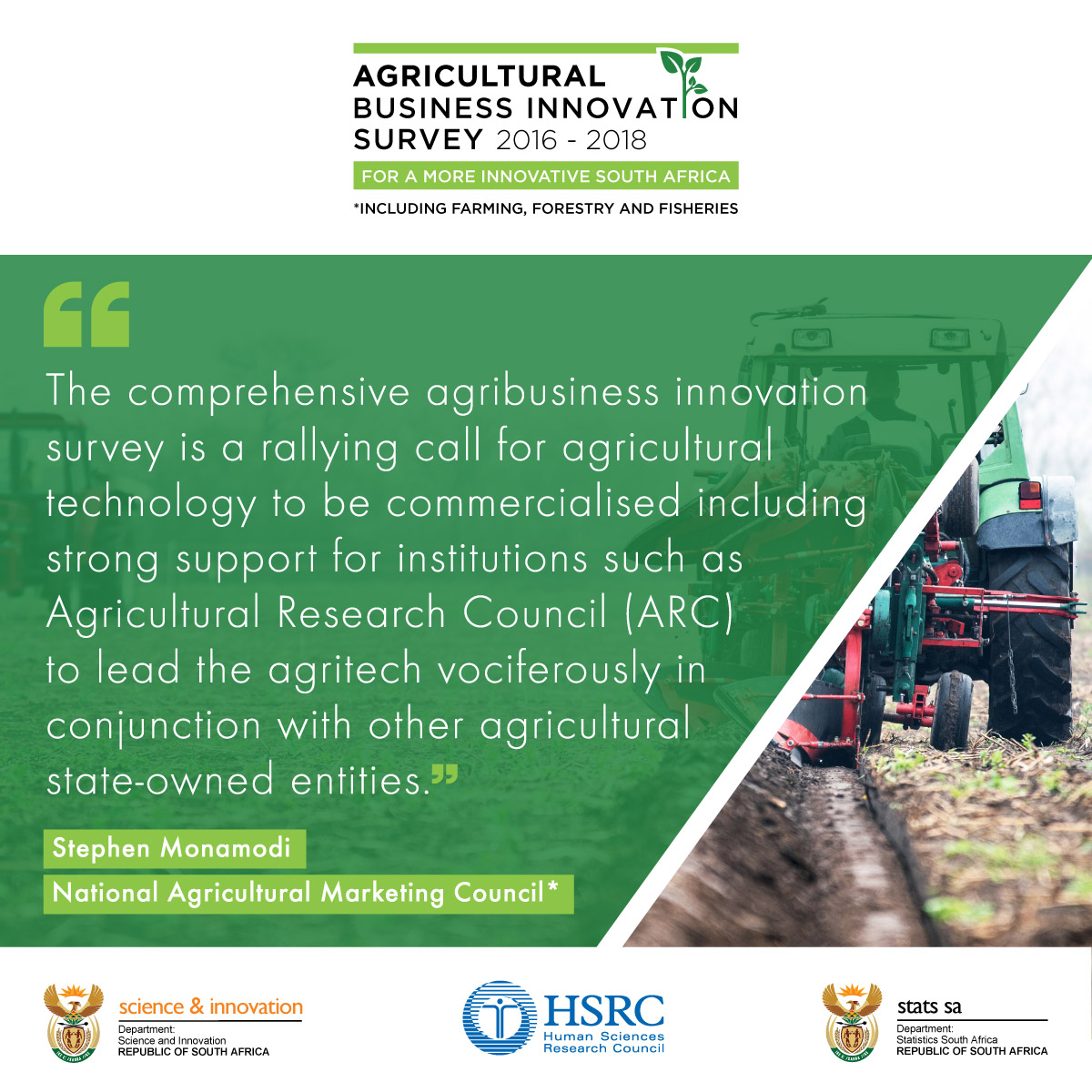 CeSTII_HSRC's tweet photo. Read the National Agricultural Marketing Council's analysis of the agribusiness innovation survey for 2016-2018.
Full article: https://t.co/5KCtAqHWB8
#hsrc #cestii #innovation #agriculture #agribusiness #southafrica #research #SAInnovation #sabusiness #agritech #agritechnology https://t.co/CqvSu1Wnwf
