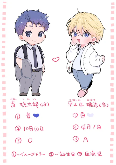 いただいたお手紙にこたみずのイメージカラーはありますか?とのご質問があったので色々添えたプロフィール描きました❗️💙🤍
#食らいついてよ旦那さま 