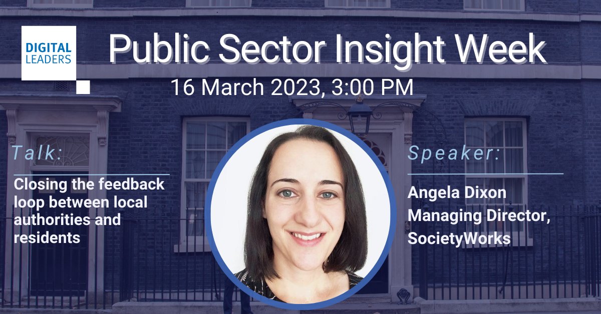 This time next week, our managing director Angela Dixon will be giving a talk about closing the feedback loop between local authorities and residents at Public Sector Insight Week.

Find out more and book your place here: ow.ly/2qYG50N9rYq

#PSIWeek #PSInsight #LocalGov