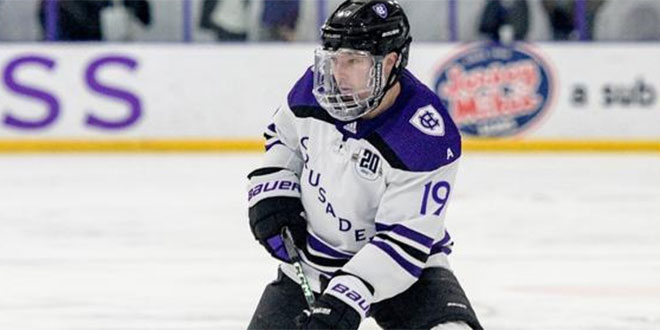 Holy Cross Turns a Corner ... Transfer McLinskey Led Crusaders Past AIC Into Second Round - collegehockeynews.com/news/2023/03/0… <a href="/HCrossMHockey/">Holy Cross M. Hockey</a>