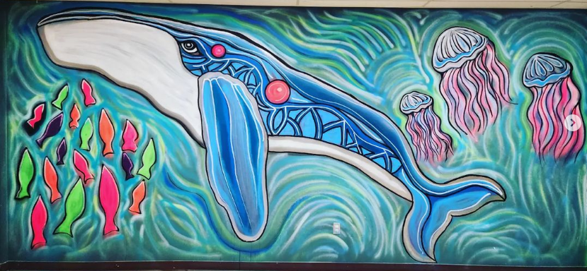 RanchEhrlo's tweet photo. After over a year of hard work by @DustinRitter and many participants, a one-of-a-kind mural has been painted in the school lunchroom on our Pilot Butte campus.
#RanchEhrlo #Mural #Art #PaperCraneExpressiveArts #GlowInTheDark #ProgramExcellence #WhereWeAllCARE #ValuesAtTheRanch https://t.co/PZdV2eZHkR