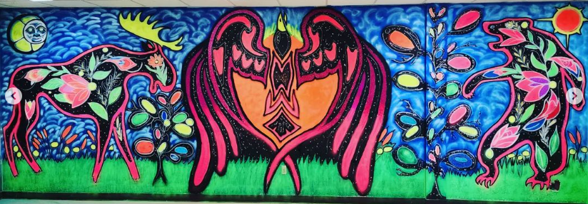 RanchEhrlo's tweet photo. After over a year of hard work by @DustinRitter and many participants, a one-of-a-kind mural has been painted in the school lunchroom on our Pilot Butte campus.
#RanchEhrlo #Mural #Art #PaperCraneExpressiveArts #GlowInTheDark #ProgramExcellence #WhereWeAllCARE #ValuesAtTheRanch https://t.co/PZdV2eZHkR