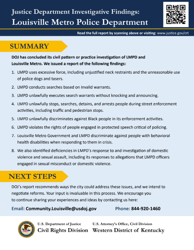 GoAlexFlood's tweet photo. We screamed it in the streets for a summer and were told:  "be reasonable", "it's a few bad apples", "cops are doing their best". 
This is damning. This isn't something you "reform". LMPD cannot keep us safe- they create fear and pain. They murder. It's time for change. https://t.co/eeldnzsY02