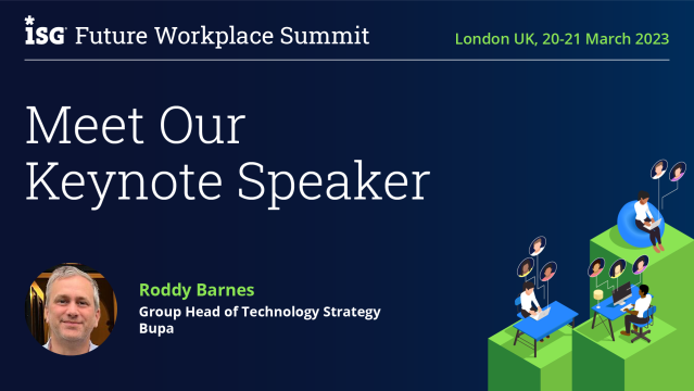 MariaFMagro's tweet photo. Register now for front-row access to an industry leading keynote spotlight interview, “Adapting your Organization - Bringing the Future of Work to Life in Complex Environments” with Roddy Barnes, Group Head of Technology Strategy for Bupa. https://t.co/4wDMJAm7Vr https://t.co/ODOJmdO3Py