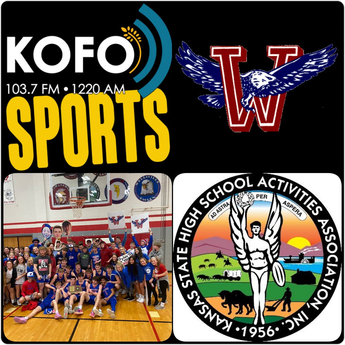 KOFO Radio (@koforadio) on Twitter photo Our live coverage of the Wellsville Eagles vs Galena from the 3A State Basketball Championships at the Hutchinson Sports Arena starts at 1:45 pm on 103.7FM/1220AM and online at kofo.com 🏀
Go <a href="/WellsvilleEagle/">Wellsville Eagles</a> 🦅 Our live coverage of the Wellsville Eagles vs Galena from the 3A State Basketball Championships at the Hutchinson Sports Arena starts at 1:45 pm on 103.7FM/1220AM and online at kofo.com 🏀
Go <a href="/WellsvilleEagle/">Wellsville Eagles</a> 🦅