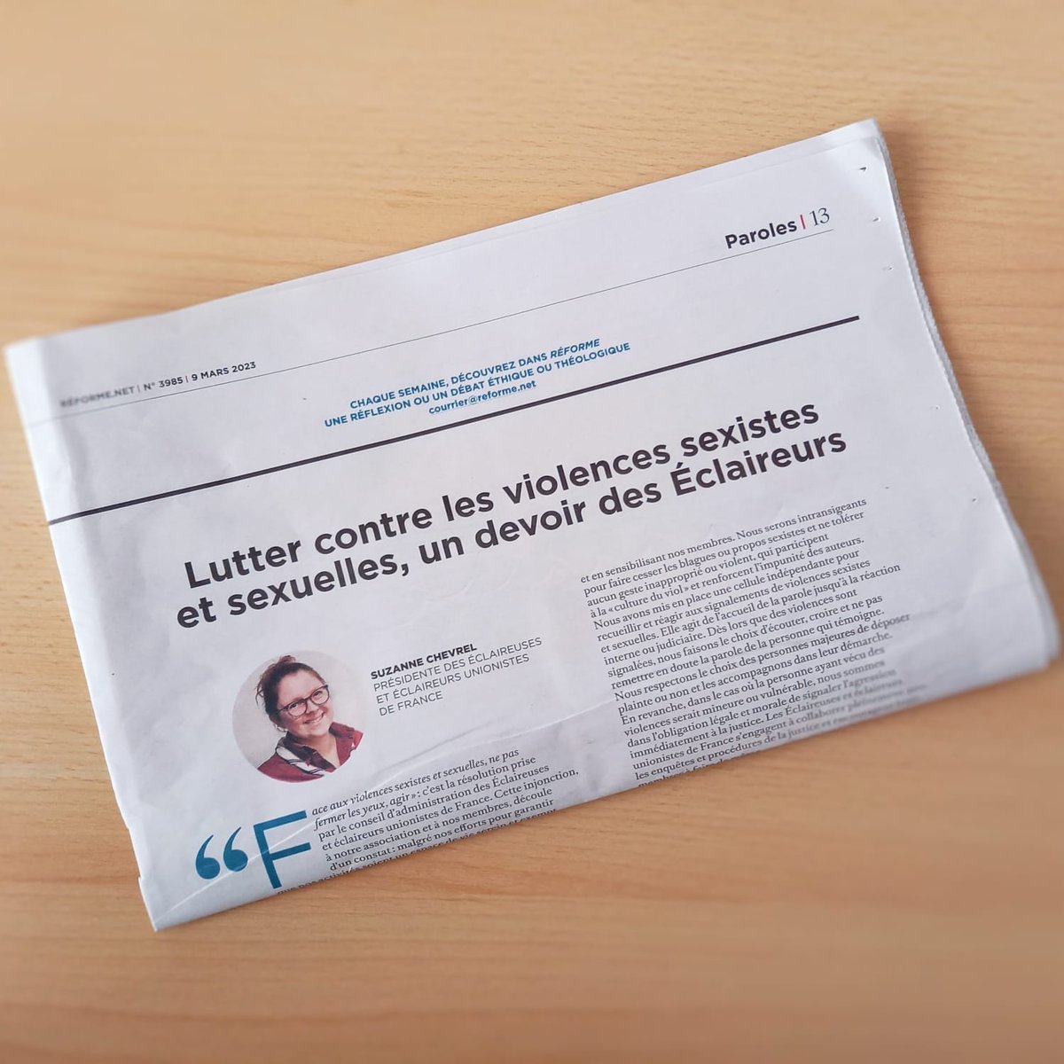 📣 "Notre détermination à lutter contre les violences sexistes et sexuelles, leurs effets et leurs causes est totale."
Dans <a href="/ReformeHebdo/">Réforme</a>, notre présidente Suzanne Chevrel réaffirme les engagements de l'association. 
📰 À lire : reforme.net/opinions/2023/…