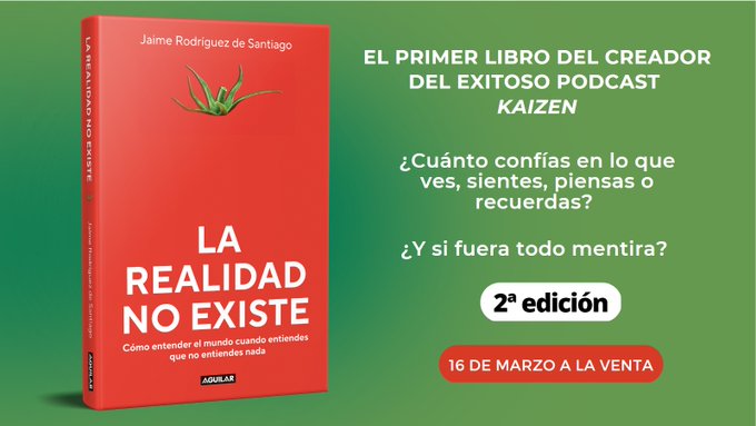 Esta tarde <a href="/jaime_rdes/">Jaime Rodríguez de Santiago</a>, Regional General Manager d <a href="/FreeNow_ES/">Freenow by Lyft</a>, hablará con los alumnos de #100y101Emprendimiento sobre #gestióndeequipos, suena bien ¿eh? ¿Y sabías que el día 16 lanza el libro "La realidad no existe. Cómo entender el mundo cuando entiendes que no entiendes nada?