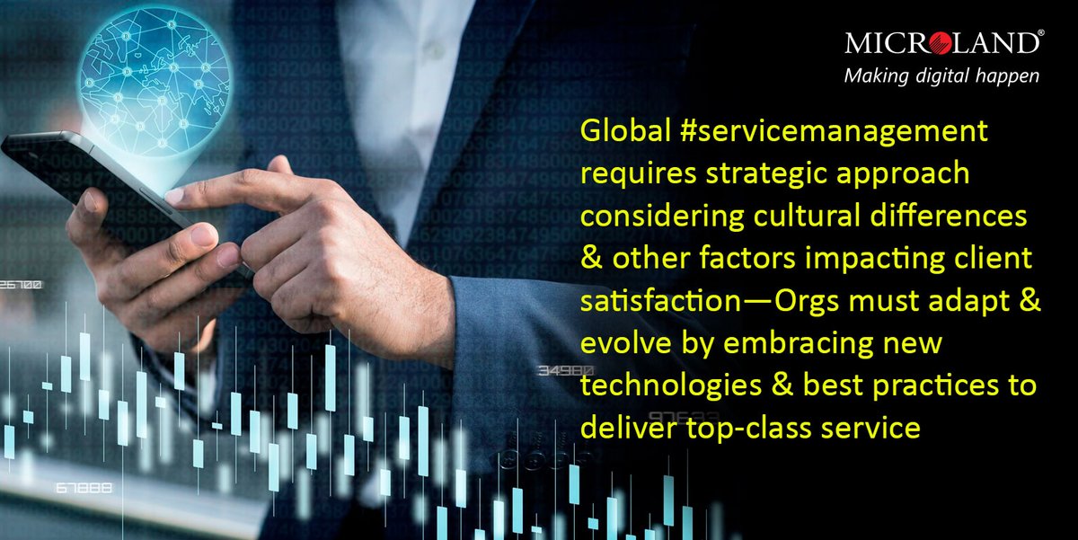 manjanathnayak's tweet photo. Global #servicemanagement requires strategic approach considering cultural differences & other factors impacting client satisfaction—Orgs must adapt & evolve by embracing new technologies & best practices to deliver top-class service
#NexGentech #MakingDigitalHappen @MicrolandLtd https://t.co/xBRwgV3DW6