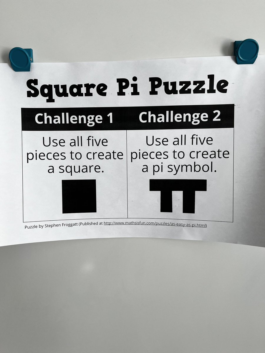 TrishDuivesteyn's tweet image. In preparation for @MsNCheong Pi competition tomorrow, we’re completing some Pi puzzles from @mathequalslove 
Ss showing grit &amp;amp; perseverance to work through these today! 
@StJacintaDPCDSB #mathbrain #Grade7