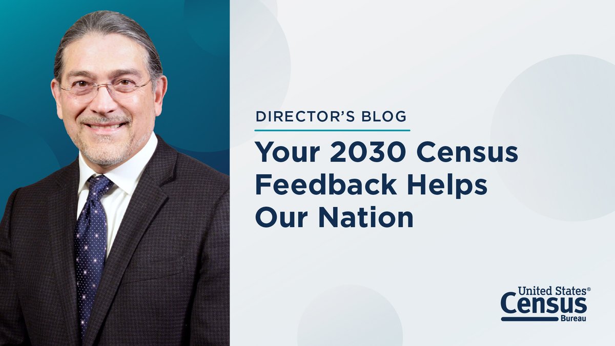 New blog: @censusdirector shares highlights from the input we received to help us develop a better #2030Census. More than 8,000 comments came in from people across the country. See examples and get insight on what's next: census.gov/newsroom/blogs…