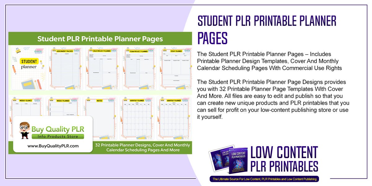 lowcontentplrprintables.com/shop/student-p…   #StudentPLRPrintablePlannerPages #student #studentplanner #studentprintables #studentschedule #plannerpages #plrplanner #plrplannertemplates #plannerdesigns #studentplrplanner...