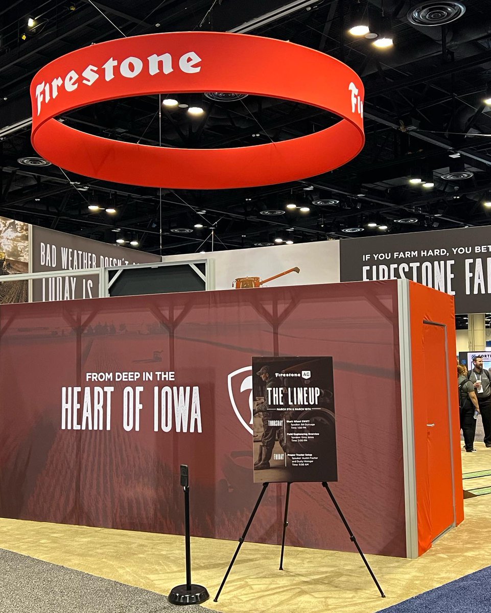 _nParallel's tweet photo. At Commodity Classic &amp; @FirestoneTires is ready with powerful messaging, attendee engagement, areas for conversation, and a commanding presence.

Cheering for you, Firestone! 

#commodityclassic #commodityclassic2023 #farmhard #NP #NPARALLEL #brandexperiencesbuilthere https://t.co/QCYE5aySVh