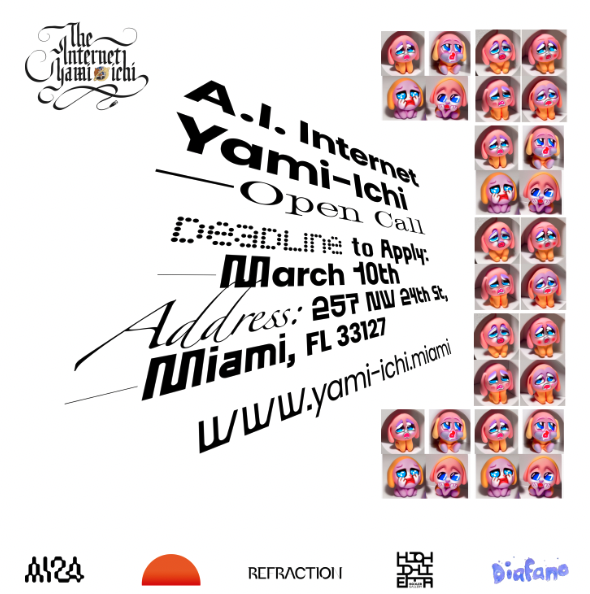 Fabiola Larios .˚ * ꒰ঌ👁️໒꒱ * ˚. (@fabiolalariosm) on Twitter photo GM 🌞
Tomorrow is the last day to apply for the AI Internet Yami Ichi that is going to take place in Miami at <a href="/hodlergallery/">Hodler Gallery 🔲</a> on March 12 (Sunday).
Please READ the open-call 🌐🤖
yami-ichi.miami GM 🌞
Tomorrow is the last day to apply for the AI Internet Yami Ichi that is going to take place in Miami at <a href="/hodlergallery/">Hodler Gallery 🔲</a> on March 12 (Sunday).
Please READ the open-call 🌐🤖
yami-ichi.miami