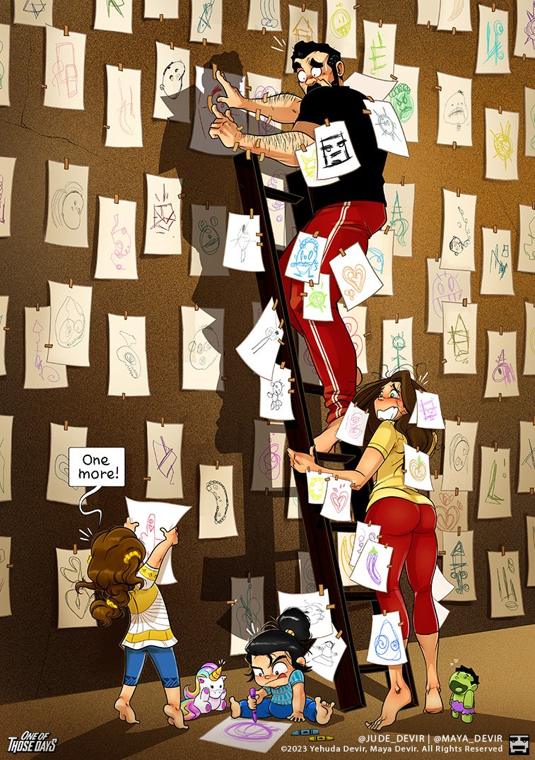 YehudaDevir's tweet photo. Deliver us!😫😵‍💫🥴

Who can guess how many of Ariel's original paintings are in the illustration?

Write your best guess in the comments.

https://t.co/G82CCuP8Nr

➡️ Behind the scenes video:
https://t.co/U7c9RyPiou

@maya_devir https://t.co/CyqbUnxehn