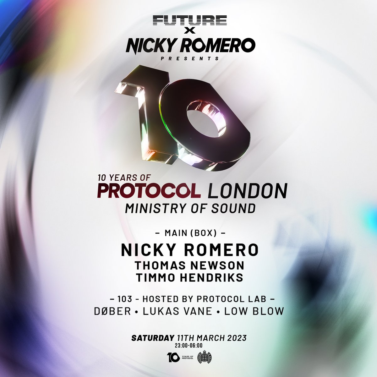 Protocol Recordings (@protocolrec) on Twitter photo London are you ready?π¬π§ This Saturday we will be at <a href="/Ministry_Club/">Ministry of Sound Club</a> to celebrate β10 Years Of Protocolβ with our Protocol artists: <a href="/nickyromero/">Nicky Romero</a> <a href="/ThomasNewson/">THOMAS NEWSON</a> <a href="/Timmo_Hendriks/">Timmo Hendriks</a> <a href="/DOBERMUSIC/">DOBER</a> Lukas Vane and <a href="/LowBlowOfficial/">Low Blow</a> !
Get your tickets here: port.cl/london-23 London are you ready?π¬π§ This Saturday we will be at <a href="/Ministry_Club/">Ministry of Sound Club</a> to celebrate β10 Years Of Protocolβ with our Protocol artists: <a href="/nickyromero/">Nicky Romero</a> <a href="/ThomasNewson/">THOMAS NEWSON</a> <a href="/Timmo_Hendriks/">Timmo Hendriks</a> <a href="/DOBERMUSIC/">DOBER</a> Lukas Vane and <a href="/LowBlowOfficial/">Low Blow</a> !
Get your tickets here: port.cl/london-23